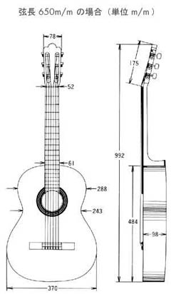 桜井正毅クラシックギター 河野賢クラシックギターのサイズ