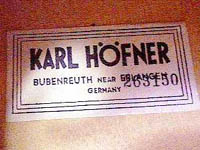 カールヘフナーチェロのシリアル番号